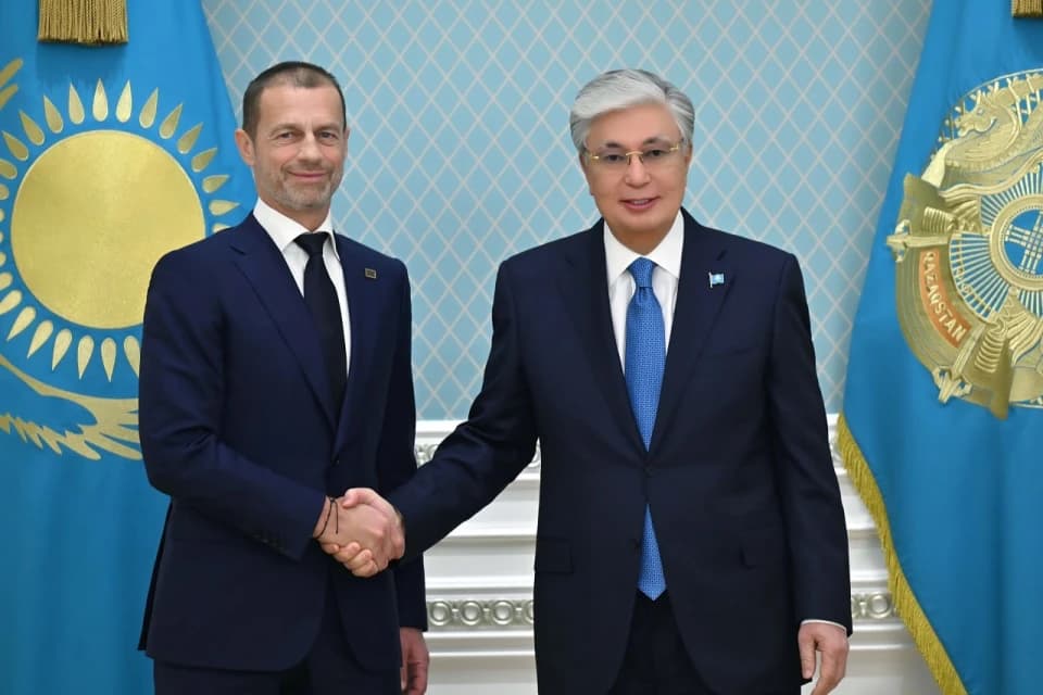 Касым-Жомарт Токаев принял президента УЕФА Александра Чеферина