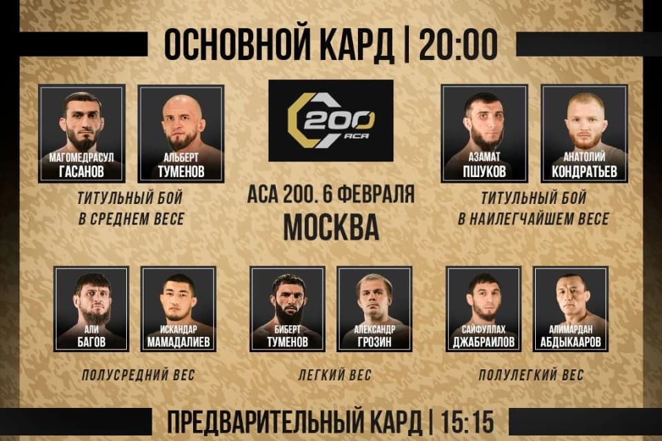 Без Шукатаева, но с Резниковым. Опубликован окончательный кард АСА 200