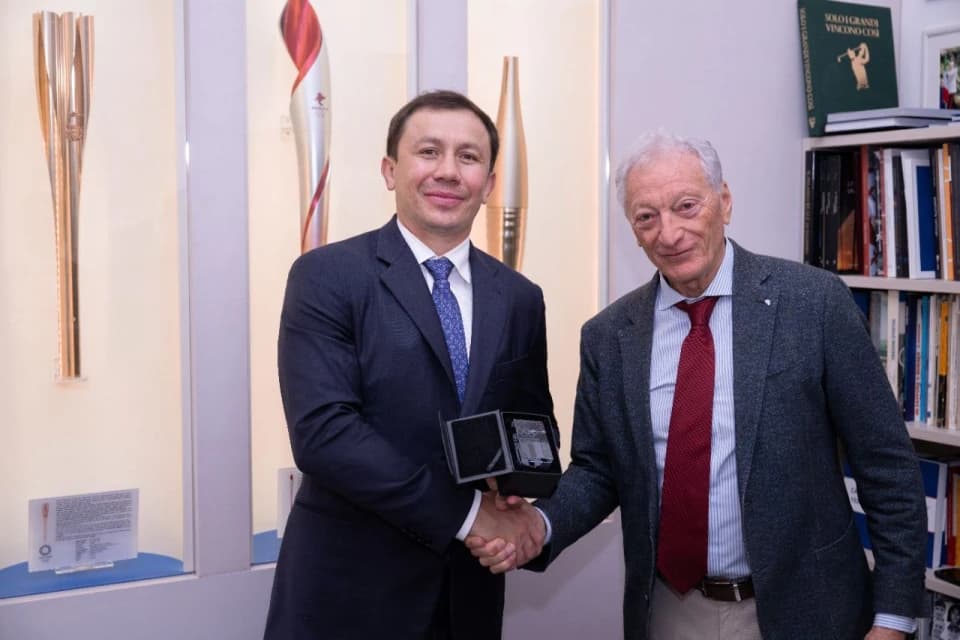 Глава НОК Казахстана встретился с президентом НОК Италии Лучано Буонфильо